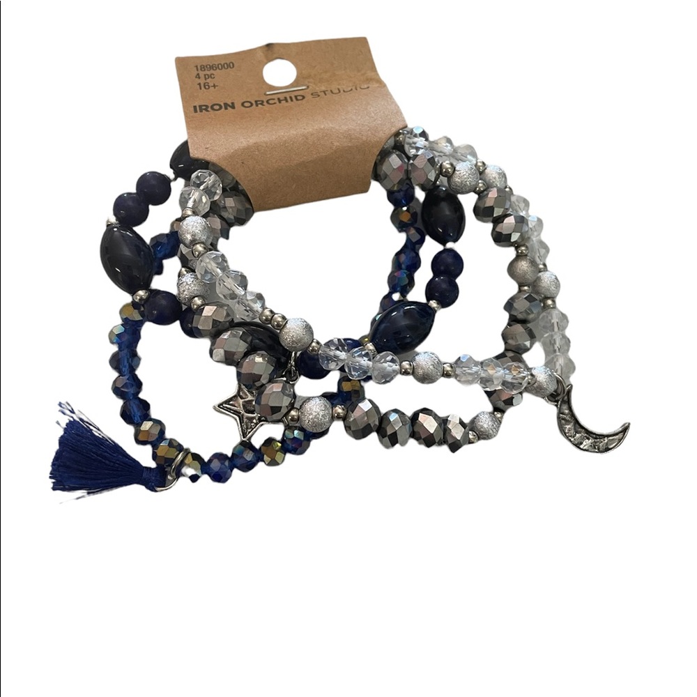 Set of 4 matching beaded bracelets.